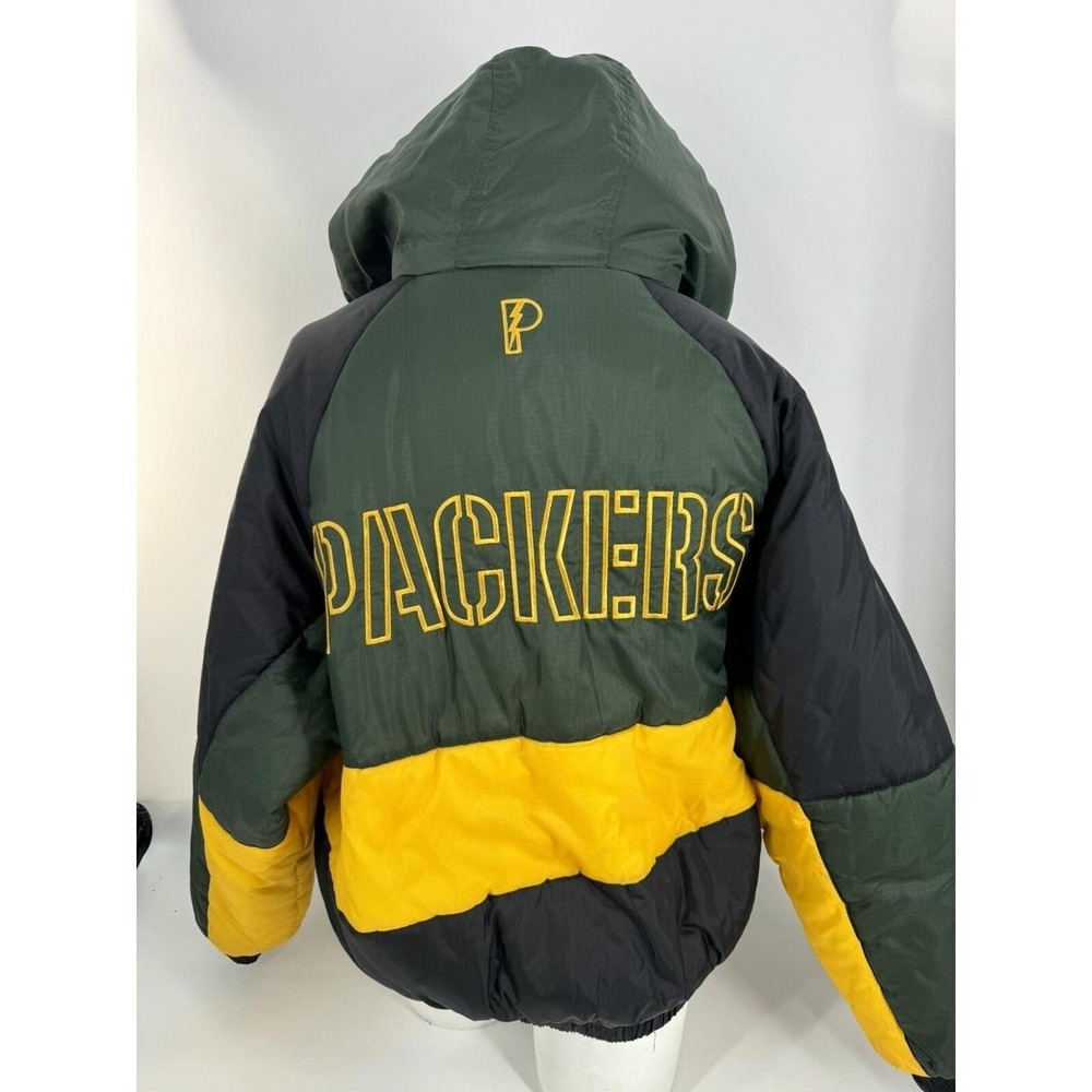 Vintage 90s ProPlayer NFL Green Bay Packers Puffer Jacket - Size Large - Picture 5 of 7
